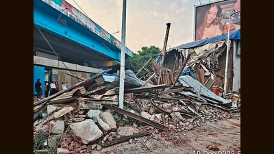 Dhanaji Herlekar, assistant commissioner, L ward said the structures were rehabilitated in the Kurla municipal market in a 12,050 sq ft area and were given monetary compensation by MMRDA. Dhanaji Herlekar, assistant commissioner, L ward said the structures were rehabilitated in the Kurla municipal market in a 12,050 sq ft area and were given monetary compensation by MMRDA.
