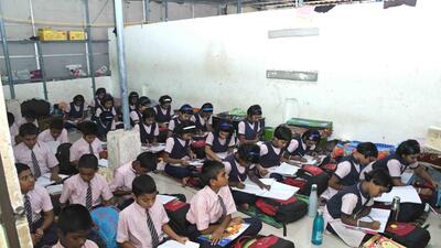 Initially housed in a temporary facility in Hebballi, the Atal Bihari Vajpayee Residential School was later relocated to a rented building in Lakumanahalli. (HT Photo) Initially housed in a temporary facility in Hebballi, the Atal Bihari Vajpayee Residential School was later relocated to a rented building in Lakumanahalli. (HT Photo)