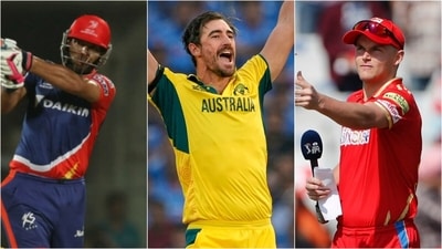 Yuvraj Singh playing for the Delhi Daredevils (L); Mitchell Starc during the 2023 World Cup (c); Sam Curran leading the Punjab Kings during IPL 2023 (BCCI/PTI) Yuvraj Singh playing for the Delhi Daredevils (L); Mitchell Starc during the 2023 World Cup (c); Sam Curran leading the Punjab Kings during IPL 2023 (BCCI/PTI)