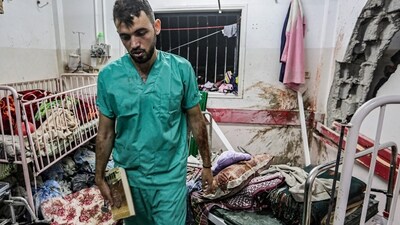 Israel-Hamas War: A man inspects the damage in a room following Israeli bombardment at Nasser hospital in Khan Yunis in the southern Gaza Strip. (AFP) Israel-Hamas War: A man inspects the damage in a room following Israeli bombardment at Nasser hospital in Khan Yunis in the southern Gaza Strip. (AFP)