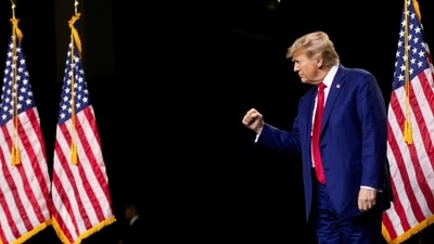 Republican presidential candidate and former US president Donald Trump attends a rally in Reno, Nevada. (Reuters)