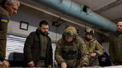 Ukraine’s President Volodymyr Zelenskiy listens to Commander of the Ground Forces colonel general Oleksandr Syrskyi. (Reuters) Ukraine’s President Volodymyr Zelenskiy listens to Commander of the Ground Forces colonel general Oleksandr Syrskyi. (Reuters)