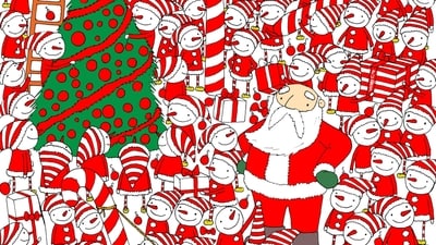 Christmas Brain Teaser: Help Santa find his lost hat so that he can travel around the world. (Facebook/@thedudolf)
