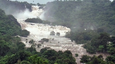 Manimuthar waterfall overflows due to incessant heavy rainfall in Tirunelveli District of Tamil Nadu Manimuthar waterfall overflows due to incessant heavy rainfall in Tirunelveli District of Tamil Nadu