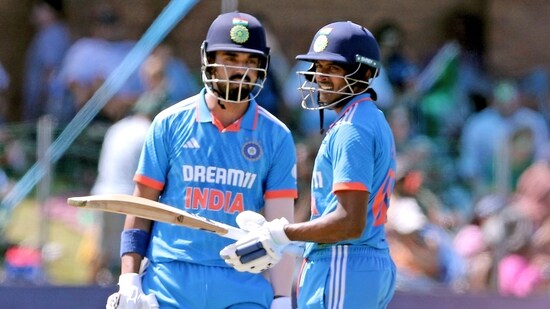 Initially, half-centuries by Sai Sudharsan (62) and KL Rahul (56) saw India post 211 in 46.2 overs.&nbsp;(BCCI-X)