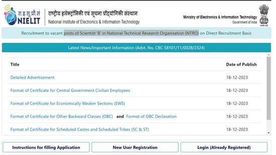 NTRO notifies vacancies for 74 Scientist 'B' posts, application process begins on Dec 21