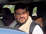 Bharatiya Janata Party (BJP) MP Brij Bhushan Sharan Singh at Parliament House during the Winter Session, in New Delhi on Wednesday
