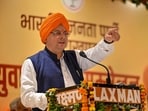 Uttarakhand Chief Minister Pushkar Singh Dhami addresses during the Youth Sikh conference, in Rudrapur. (PTI)