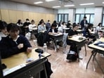 South Korean students wait to take the annual College Scholastic Ability Test, known locally as Suneung, at a school in Seoul (Representational picture)