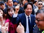 Lai Ching-te, Taiwan's vice president and the ruling Democratic Progressive Party's (DPP) presidential candidate, interacts with supporters.
