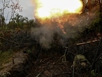 Russia-Ukraine War: A Ukrainian serviceman fires a mortar toward Russian troops at a position in a front line, amid Russia's attack on Ukraine.