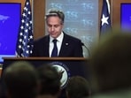 US Secretary of State Antony Blinken speaks during a news conference.