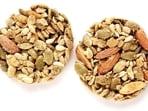 Around 25% of women experience sleep issues during menopause which could further impact their well-being. Insomnia and sleep disturbances can affect your quality of life significantly. A well-balanced diet can help relax muscles, ease hot flashes and improve sleep quality. Nutritionist Lovneet Batra in her latest Instagram post talks about foods that can help deal with insomnia during menopause.&nbsp; (HT Photo)
