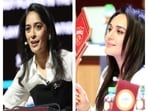 IPL auctioneer Mallika Sagar and PBKS co-owner Preity Zinta IPL auctioneer Mallika Sagar and PBKS co-owner Preity Zinta