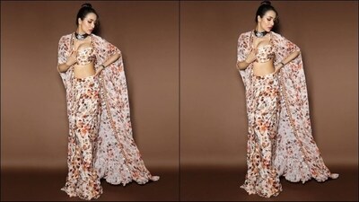 On Tuesday, Malaika's fashion stylist Aastha Sharma took to Instagram and gave the actress' fans a sweet mid-week surprise as she uploaded a series of pictures of Malaika looking like a glam queen in an Indo-Western outfit. (Instagram/@aasthasharma) On Tuesday, Malaika's fashion stylist Aastha Sharma took to Instagram and gave the actress' fans a sweet mid-week surprise as she uploaded a series of pictures of Malaika looking like a glam queen in an Indo-Western outfit. (Instagram/@aasthasharma)