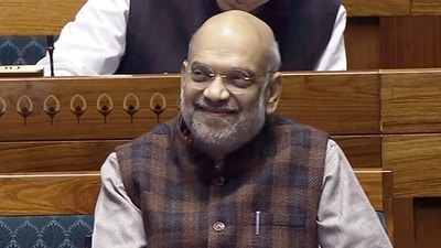Union home minister Amit Shah attends the proceedings of Lok Sabha during the Winter Session of Parliament. (ANI)