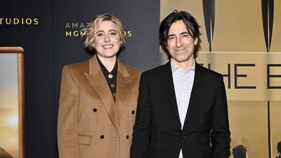 Greta Gerwig and Noah Baumbach attend a special screening of "The Boys in the Boat" at the Museum of Modern Art on Wednesday, Dec. 13, 2023, in New York (Photo by Evan Agostini/Invision/AP) (Evan Agostini/Invision/AP)