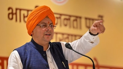 Uttarakhand Chief Minister Pushkar Singh Dhami addresses during the Youth Sikh conference, in Rudrapur. (PTI) Uttarakhand Chief Minister Pushkar Singh Dhami addresses during the Youth Sikh conference, in Rudrapur. (PTI)