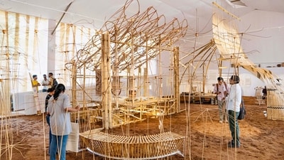 An exhibition, titled 'Bamboo: A Way of Life', showcases the versatility of bamboo as a material through its use in traditional as well as contemporary everyday objects. The exhibition is part of the ongoing Serendipity Arts Festival. (PTI photo) An exhibition, titled 'Bamboo: A Way of Life', showcases the versatility of bamboo as a material through its use in traditional as well as contemporary everyday objects. The exhibition is part of the ongoing Serendipity Arts Festival. (PTI photo)
