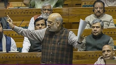 Union Home Minister Amit Shah speaks in the Lok Sabha during the Winter session of Parliament. (PTI) Union Home Minister Amit Shah speaks in the Lok Sabha during the Winter session of Parliament. (PTI)