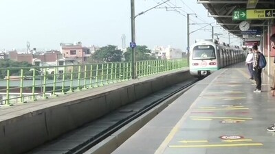 A train arrives at Inderlok metro station in Delhi (ANI) A train arrives at Inderlok metro station in Delhi (ANI)