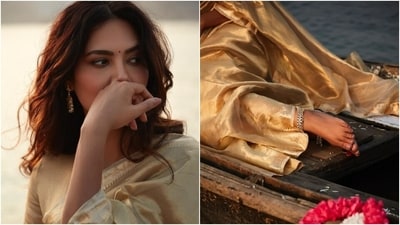 Esha took to Instagram to share pictures of her look with the caption, "Uski yaad aaee hai saanso zara aahista chalo, Dhadakanon se bhi ibaadat mein khalal padata hai (roughly translated it says -- I have remembered her, breath please come a little slowly. Even heartbeats disturb prayer)." (Instagram) Esha took to Instagram to share pictures of her look with the caption, "Uski yaad aaee hai saanso zara aahista chalo, Dhadakanon se bhi ibaadat mein khalal padata hai (roughly translated it says -- I have remembered her, breath please come a little slowly. Even heartbeats disturb prayer)." (Instagram)