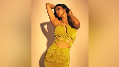 In the end, Mouni chose darkened brows, shimmery smoky eye shadow, mascara on the lashes, bold eyeliner, glossy mauve lip shade, rouge on the cheekbones, highlighter on the contours, and a dewy base for the glam picks with the outfit. (Instagram) In the end, Mouni chose darkened brows, shimmery smoky eye shadow, mascara on the lashes, bold eyeliner, glossy mauve lip shade, rouge on the cheekbones, highlighter on the contours, and a dewy base for the glam picks with the outfit. (Instagram)