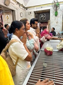 Ram Charan and Upasana pray at Mahalakshmi temple Ram Charan and Upasana pray at Mahalakshmi temple