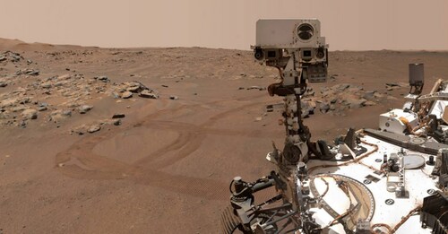 NASA’s Perseverance Mars rover took this selfie near rock nicknamed “Rochette,” found on Jezero Crater’s floor. (Credits: NASA/JPL-Caltech/MSSS) NASA’s Perseverance Mars rover took this selfie near rock nicknamed “Rochette,” found on Jezero Crater’s floor. (Credits: NASA/JPL-Caltech/MSSS)
