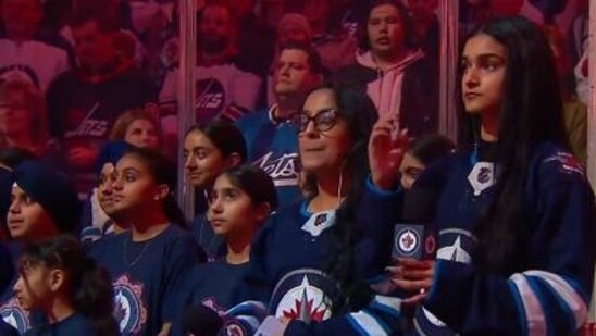 Canada's national anthem was sung in both Punjabi and English for the first time in the history of the National Hockey League (NHL). (X(formerly Twitter))