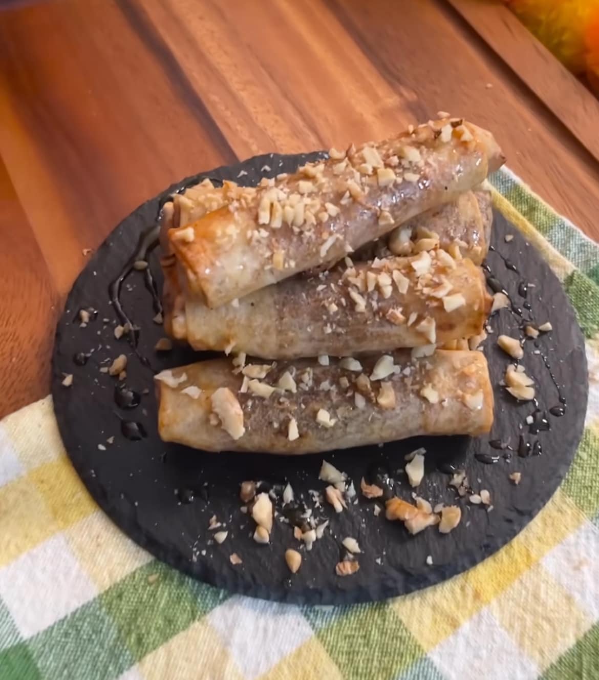 Crispy walnut dates roll(Chef Meghna Kamdar)