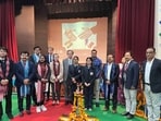Lamp lighting ceremony by dignitaries from French Embassy, DBSE, Hero Moto corp Ltd and Franco Indian Education Trust. Lamp lighting ceremony by dignitaries from French Embassy, DBSE, Hero Moto corp Ltd and Franco Indian Education Trust.