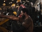 Prabhas in a still from Prathikadalo in Salaar