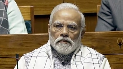 Prime Minister Narendra Modi during Winter Session of Parliament. (ANI) Prime Minister Narendra Modi during Winter Session of Parliament. (ANI)