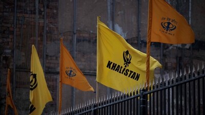 Flags promoting the movement seeking to create a homeland for Sikhs by establishing a sovereign state called Khalistan, flaps in the air outside Guru Nanak Gurdwara, in Smethwick, near Birmingham, central England, (Photo by Oli SCARFF / AFP) (AFP) Flags promoting the movement seeking to create a homeland for Sikhs by establishing a sovereign state called Khalistan, flaps in the air outside Guru Nanak Gurdwara, in Smethwick, near Birmingham, central England, (Photo by Oli SCARFF / AFP) (AFP)