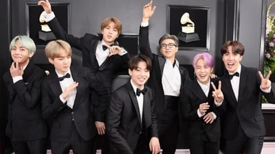 BTS at Grammy Awards: V, Suga, Jin, Jungkook, RM, Jimin and J-Hope's first Grammy appearance. BTS at Grammy Awards: V, Suga, Jin, Jungkook, RM, Jimin and J-Hope's first Grammy appearance.