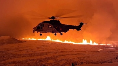 The eruption spewed lava and smoke more than 100 metres (330 feet) into the air in a dramatic finale to weeks of waiting after the alarm was first raised over the seismic activity.&nbsp; (REUTERS)