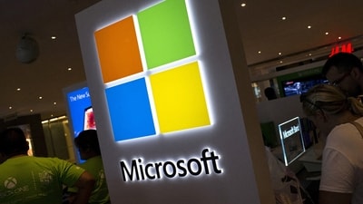 The Microsoft logo is seen at the Microsoft store in New York City. (REUTERS)