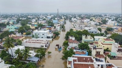 Thoothukudi: An aeriel view of the flood-fit Thoothukudi, Tamil Nadu, Thursday, Dec. 21, 2023. (PTI) Thoothukudi: An aeriel view of the flood-fit Thoothukudi, Tamil Nadu, Thursday, Dec. 21, 2023. (PTI)