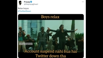 An X user tweeted this meme to talk about the outage. (X/@theprayagtiwari) An X user tweeted this meme to talk about the outage. (X/@theprayagtiwari)