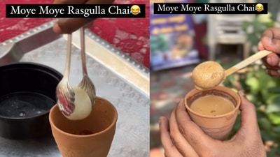 Would you like to try ‘Moye Moye Rasgulla Chai’? (Instagram/@the.fooodie.panda) Would you like to try ‘Moye Moye Rasgulla Chai’? (Instagram/@the.fooodie.panda)