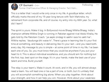 LinkedIn post by CP Gurnani. (LinkedIn/@CP Gurnani) LinkedIn post by CP Gurnani. (LinkedIn/@CP Gurnani)