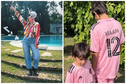Kareena Kapoor, Taimur and Kiaan at the party. Kareena Kapoor, Taimur and Kiaan at the party.