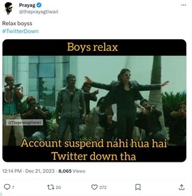 This person too tweeted with the hashtag ‘#TwitterDown’. (Screengrab) This person too tweeted with the hashtag ‘#TwitterDown’. (Screengrab)