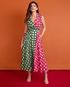 Sanjana Sanghi in a dual checkered print dress Sanjana Sanghi in a dual checkered print dress
