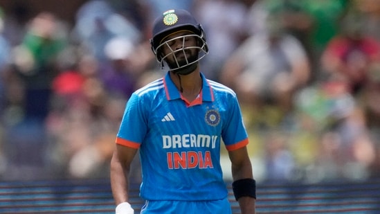 India's Ruturaj Gaikwad leaves the field after being dismissed (AP)