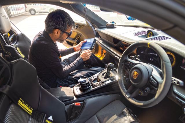 The sound of the flat-six at 9,000rpm, reverberating off the empty grandstand, is spine-tingling. The sound of the flat-six at 9,000rpm, reverberating off the empty grandstand, is spine-tingling.