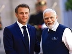 Prime Minister Narendra Modi with French President Emmanuel Macron at the Elysee Palace in Paris on July 14. (AP)