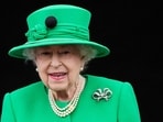 Queen Elizabeth II at the Buckingham Palace balcony.