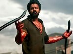 Prabhas in a fight scene from Salaar